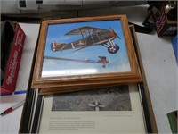 Group of framed aircraft pictures - 15" x 12" an