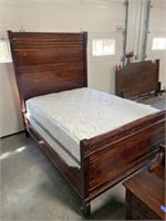 Antique Full Size Bed W/Boxsprings & Mattress 57"T