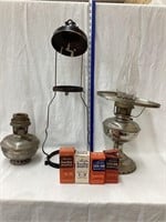 (2) Aladdin Lamps, Lamp Hanger, Lamp Parts, etc.