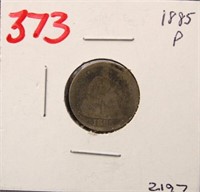 1885 SEATED DIME