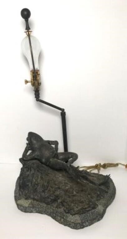 Maitland Smith Metal Frog Table Lamp