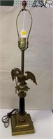 Brass Figural Eagle Lamp Base With Red Finial