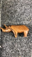 wooden small carved rhino