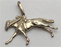 Sterling Silver Horse Riding Pendant
