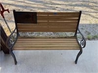 Metal Framed Park Bench 50" W 1 Board Needs Replae