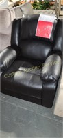 BLACK FAUX LEATHER RECLINER