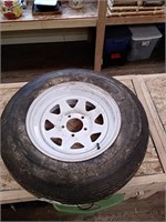 New trailer spare tire and wheel
