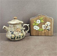 Vtg 1970s Arnels Merry Mushroom Teapot - Plus