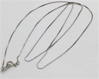 10k White Gold Box Chain Necklace