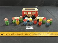 Vintage Fisher Price Little People, Bus Cars