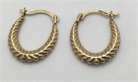 Pair Of 10k Gold Hoop Earrings