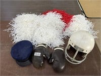 Football Helmet, Boxing Gloves, Pom-Poms