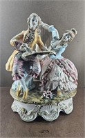 Atq French Victorian Capodimonte Porcelain Lamp