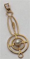 10k Gold Pendant With Pearl