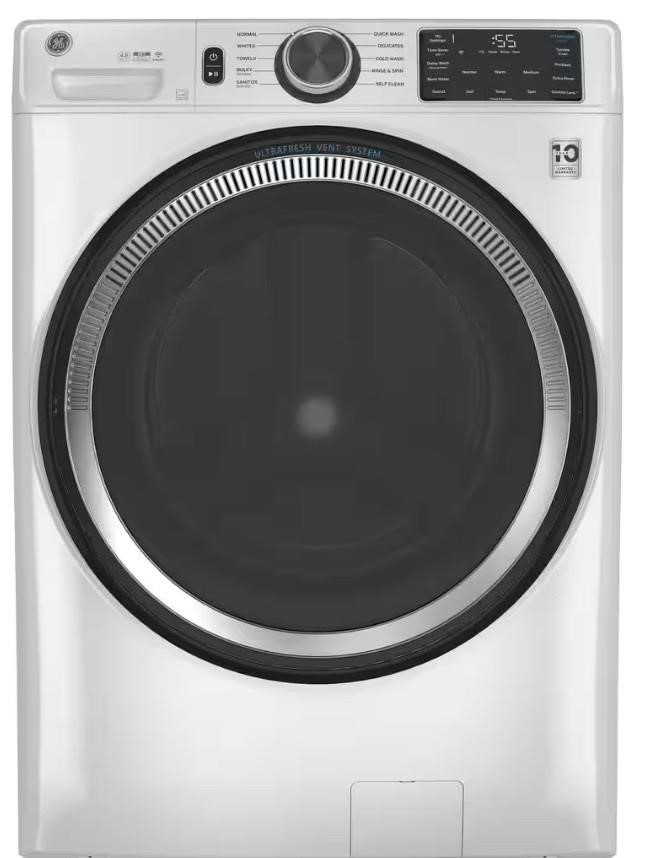 GE 4.8 cu. ft. Smart White Front Load Washer