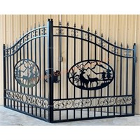 14' Decorative Wrought Iron Bi Parting Gates