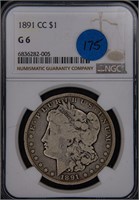 1891-CC NGC G6 Morgan Silver Dollar