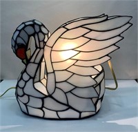 Leaded Glass Swan Light