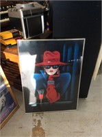 Red hat woman framed poster