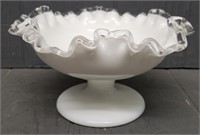 Fenton Fluted Glass Candy Dish