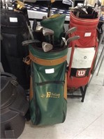 Golf clubs green bag
