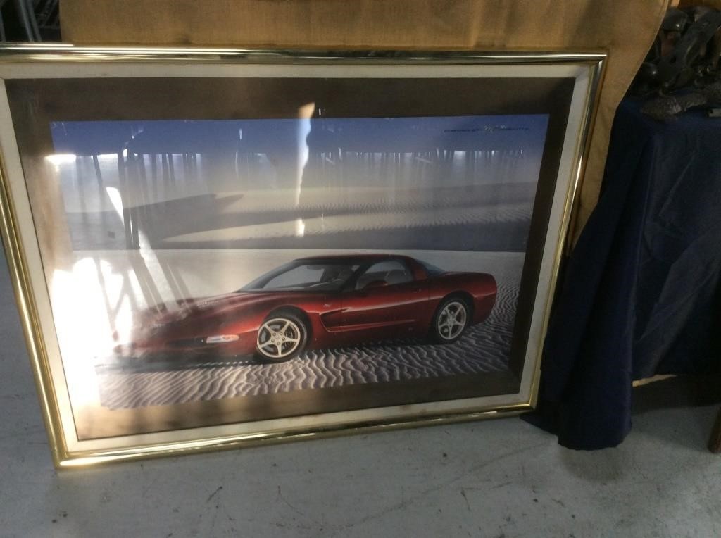 Corvette framed poster