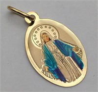 10k Gold Italy Religious Pendant