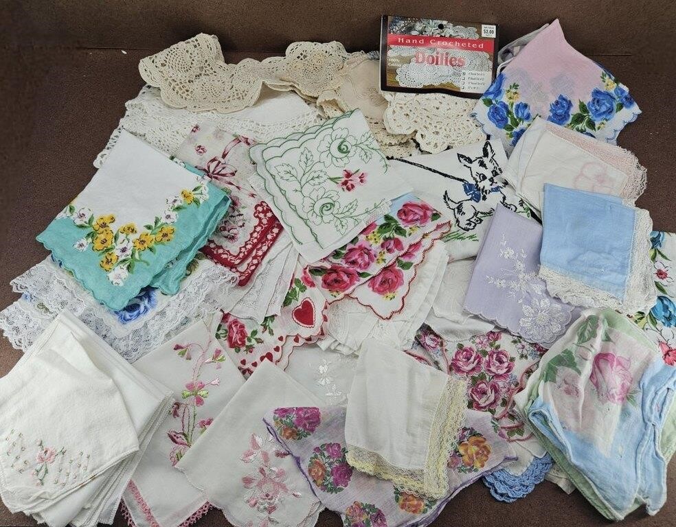 Misc. Vtg Doilies & Hankies Collection