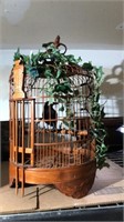 wooden decorated bird cage