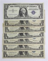 (7) SERIES OF 1957 $1.00 SILVER CERTIFICATES