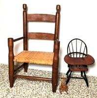 Antique Child's Chair, Doll Highchair