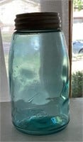 Blue glass Ball Mason canning jar