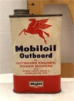Mobiloil outboard motor oil can