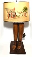 Early American Pair of Bootjack’s on Stand Lamp