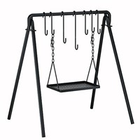 38" Grill Swing Large Campfire Grill Stand w/6