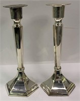 Pair Of Silver Plate Candle Sticks