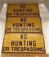 3 No Hunting signs