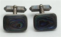 935 Sterling Silver Abalone Cuff Links