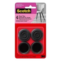 Scotch 4pk Rubber Chair Tips Black (7/8 or 11/8 )