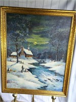 Ernest Fredericks Oil on Canvas Gilt Frame