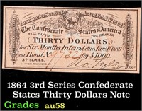 1864 3rd Series Confederate States Thirty Dollars