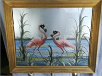 Flamingoes Mixed Media on Paper
