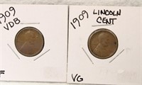 1909 AND 1909 VDB WHEAT CENTS