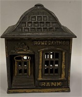 Home Savings Cast Iron Bank