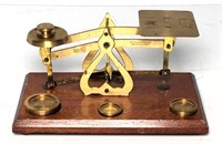 Miniature Brass Scale with Weights