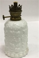 Milk Glass And Brass Oil Lamp Base
