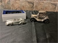 Model A bank and pewter car
