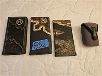Wallets (3) and Knife Case