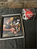 Signed Brett Meyer senior picture and ISU helmet