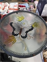 Outdoor butterfly stained glass table